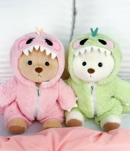 Ours en peluche dinosaure rose